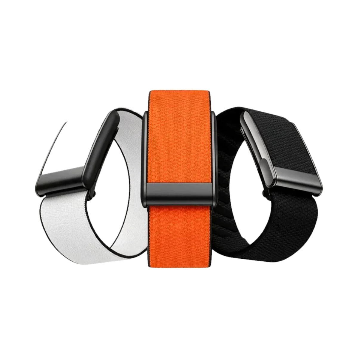 Health-Tracking Band in orange, black and white
